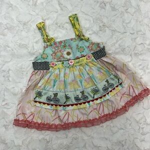 Matilda Jane In The Meadow Knot Top Hello Lovely Bicycle Sz‎ 2